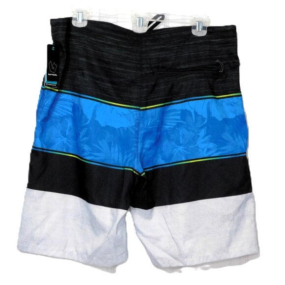 Burnside Black/Blue/White Board Shorts Men's 32 - Picture 2 of 8